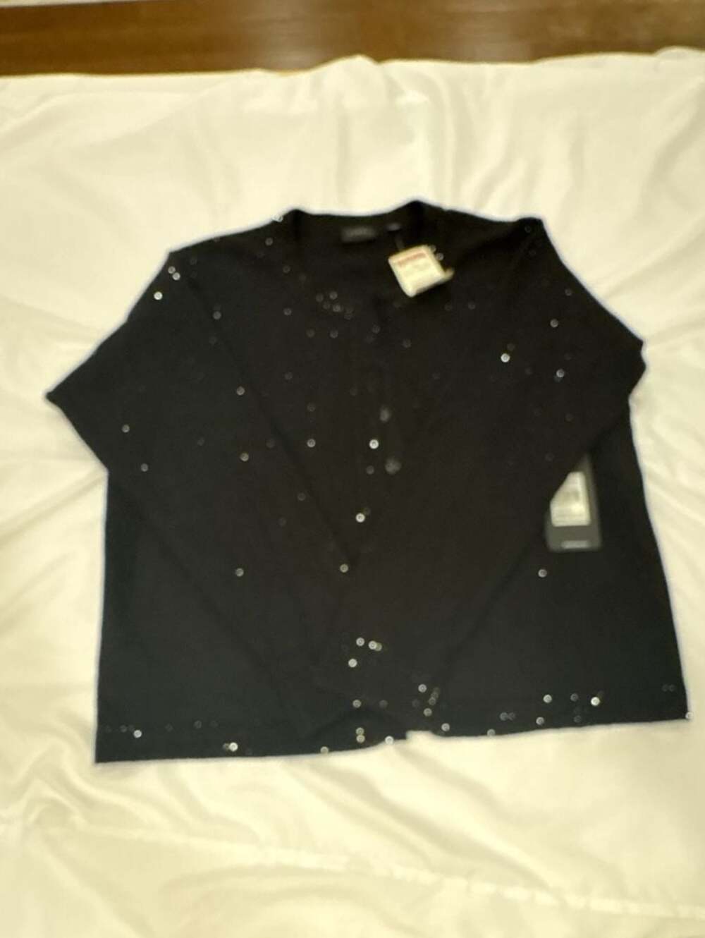 Cyrus Black Crystal Embellished Cardigan Sweater Size XL